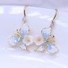 Niche Design Gradual Change Blue Butterfly Stud Earrings Women Spring and Summer High Sense Temperament Flower Ear Hook Earrings