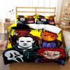 Halloween Horror Movie Bedding Set Boys Girls Twin Queen Size Duvet Cover Pillowcase Bed Kids Adult Fashion Home Textileextile