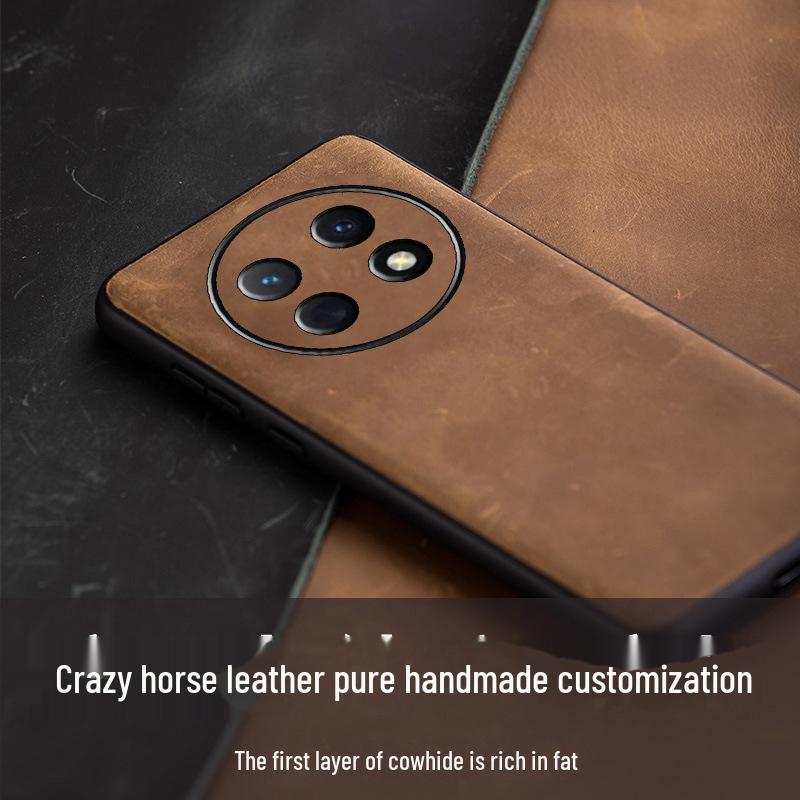 Huawei Enjoy 60 Pro Cowhide Leather Full Package Protective Cover for 60X - Genuine leather high-end case.