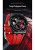 SANDA Men's Waterproof Luminous Polygonal Quartz Watch with 3D Rotating Dial and Silicone Band