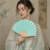 Shell-Shaped Mini Shell Fan Bamboo Frame Retro Handheld Fan Summer Cooling Fan Home Decoration