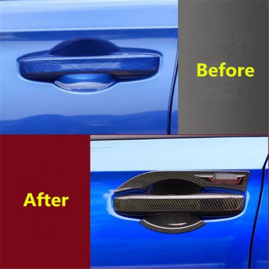 Carbon Fiber 4X Exterior Door Handle Bowl Cover Trim For Honda Accord 2023 2024