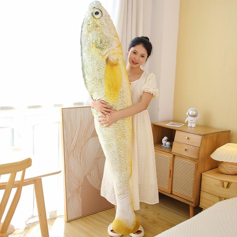 Entzückendes Großes Gelbes Fisch Plüschtier Kissen Für Chinajoy Fans 180cm Höhe!
