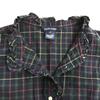 RALPH LAUREN Short Sleeve Frill Shirt Dress Teen 16 Adult XS-S Navy Check Mini Length Spring Summer(USED)