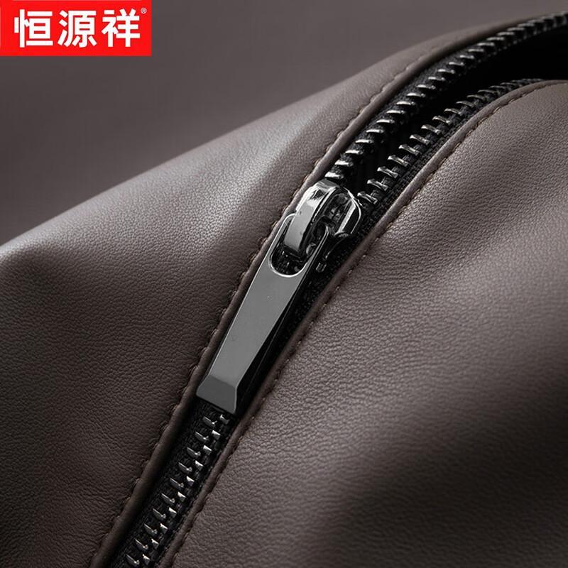 Hengyuanxiang Men's Thickened Sheepskin Leather Jacket