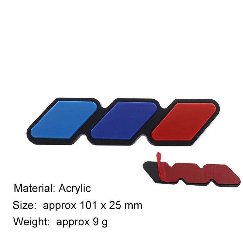 

3 Colors Grille Badge Car Three-color National flag Grille Emblem Mesh Slotted Grill Auto Badge Accessories blue-blue-red