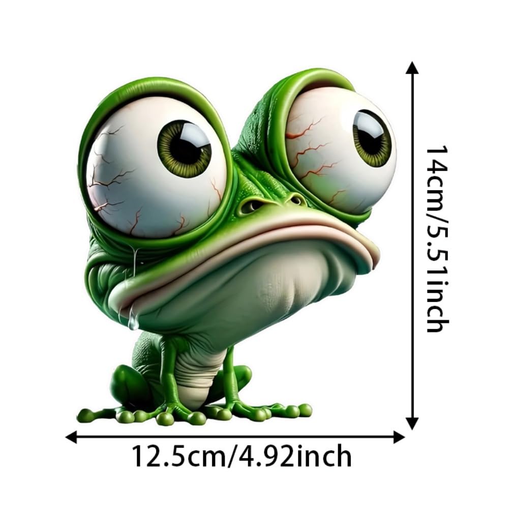 2 Large Eyes Frog Stickers 5x5.5" Perfect for Cars, Motorcycles, Boats, Windows, Laptops Funny