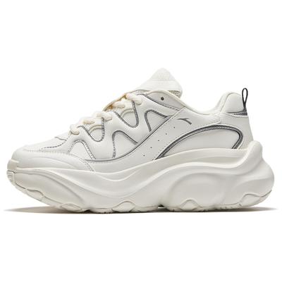 Women's Xingfeng Retro Chunky Dad Shoes Off White Silver Grey 922448888-3