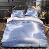 Cartoon rabbit bedding set with 3D printing for children and adults, luxurious ultra-fine fiber soft down duvet cover with zippe