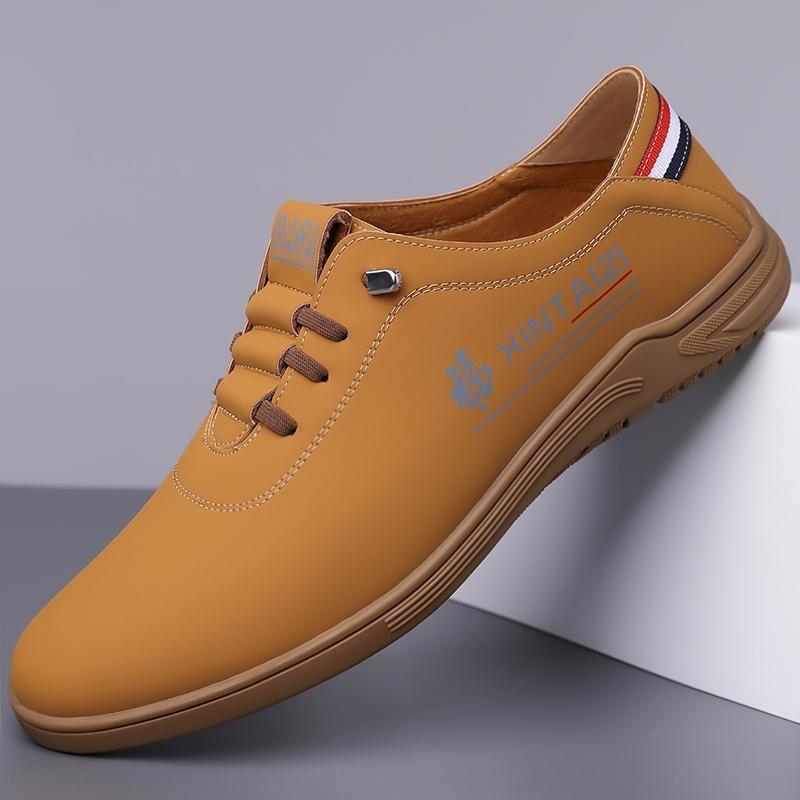 Autumn leather shoes soft leather men's shoes soft sole men's business casual shoes one pedal hundred towers lightweight beanie shoes loafers