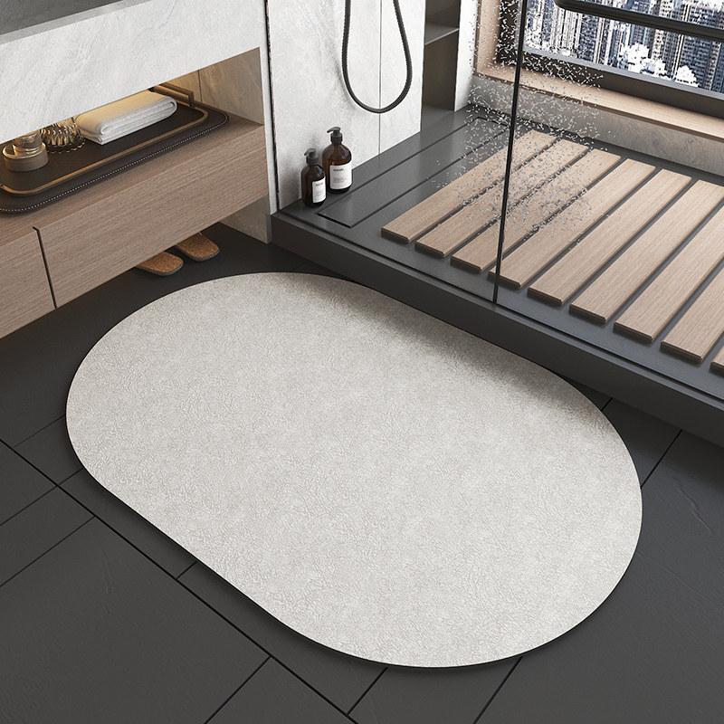Non-Slip Bath Mat Diatomite Mats with Rubber Backing Soft Absorbent Bathroom Rug Diatomite Mud Thin Bath Mat for Hallway Shower