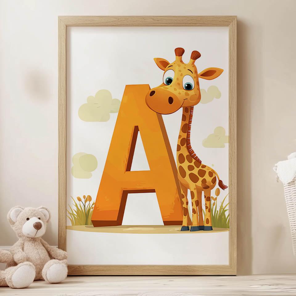 Plakat Żyrafowa Przygoda Plakat Żyrafowa Przygoda, 70X100 Cm, Bez Ramy, Płótno Premium Na Blejtramie