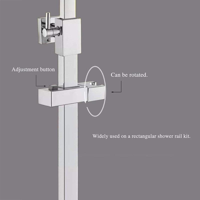 Vierkantrohr Duschkopfhalter Verstellbarer und Drehbarer Ständer Halterung für Badezimmer Steigrohr Schiene Ersatz