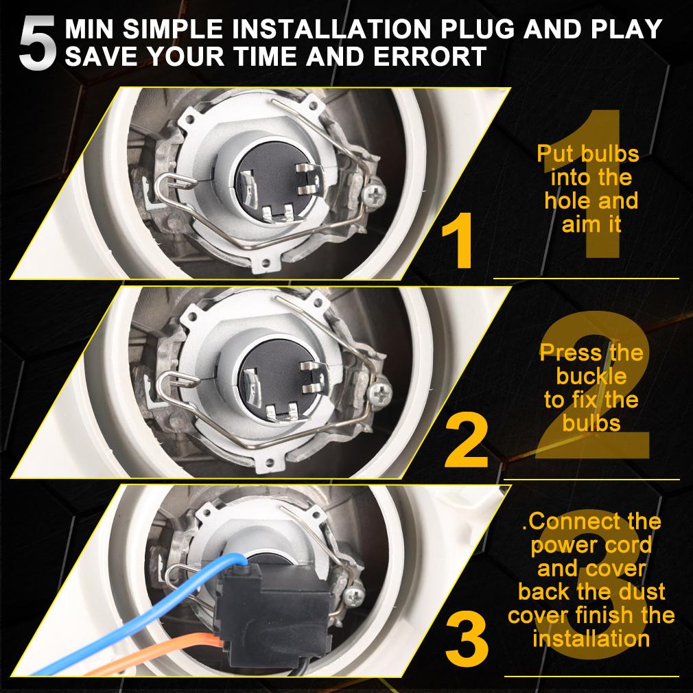2 Stück H7 H4 Bi-LED Mini Projektorlinse LED Auto Scheinwerferlampen CANBUS HB2 9003 Fernlicht Abblendlicht 80000Lm Nebelscheinwerferlampe 12V Auto Motorrad Mini Linse