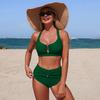 Criss Cross Women Two Piece Swimsuit High Waist Bathing Suit V Wire Beach Wear Halter Swimwear