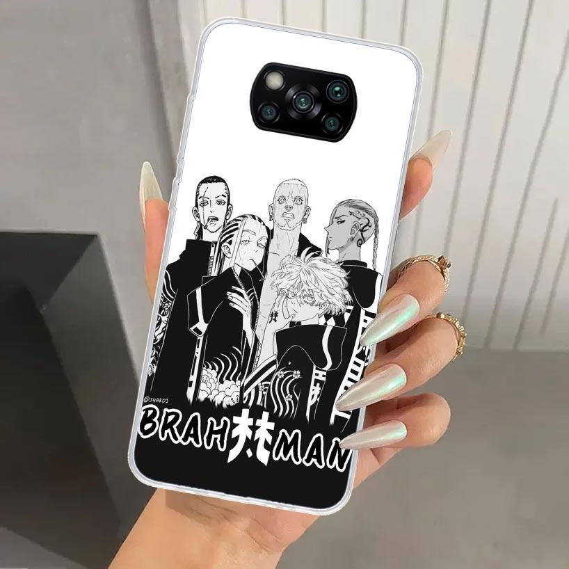 Tokyo Aevengers Black Anime Phone Case for Xiaomi Poco X5 X6 X7 Pro F7 Ultra M7 Redmi 15 15C 13 13C 12 12C 10 10A 10C 9 9A 9C 9T