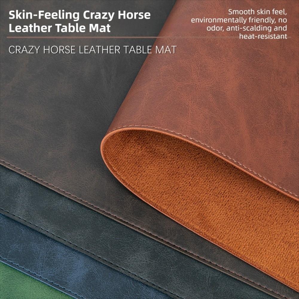 Leather Keyboard Mice Mat Non-slip Writing Pad Retro Table Protector  Home Office