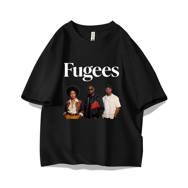 T-shirt Fugees Unisex Anni '90 Hip Hop Stampa Lauryn Hill Wyclef Jean Estate 100% Cotone Manica Corta Streetwear Vintage Taglia Larga