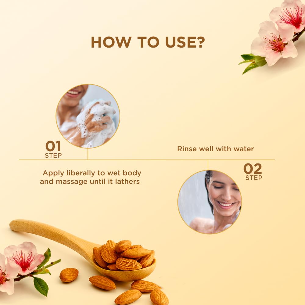 Biotique Almond Oil Body Wash 300ml, Ultra Rich Gel for Dark Spot Removal & Even Skin Tone, All Skin Types