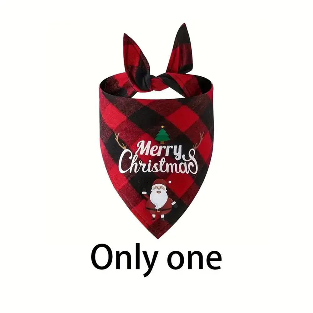 1/2Pcs Halloween Plaid Dog Bandana, Adjustable Triangle Pet Scarf Saliva Towel Holiday Party Decor for Small Large Dogs