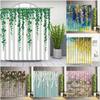 Flowers Plant Vine Pattern Shower Curtains Waterproof Polyester Fabric Bathroom Decor Curtain Multi-Size Home Bath Screens