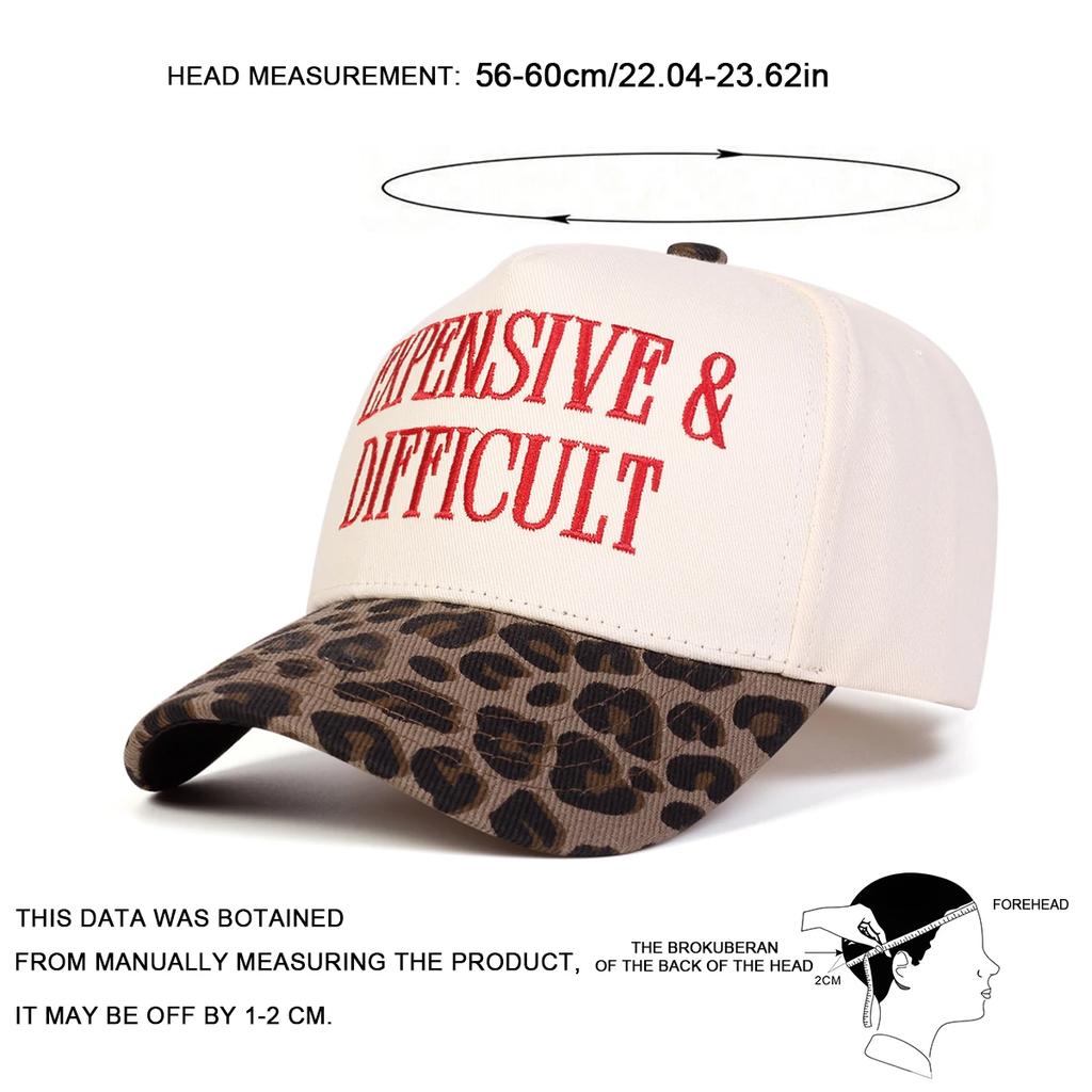 Unisex EXPENSIVE DIFFICULT Letter Embroidery Baseball Caps Spring Autumn Outdoor Adjustable Casual Hats Sunscreen Hat Sports Cap