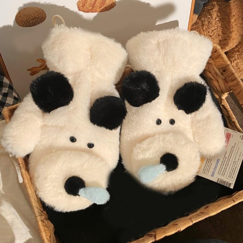 3D Animal Plush Gloves Winter Warm Gloves for Kids Teens Hand Warmers Furry Mittens Coldproof Windproof Cycling Handwear