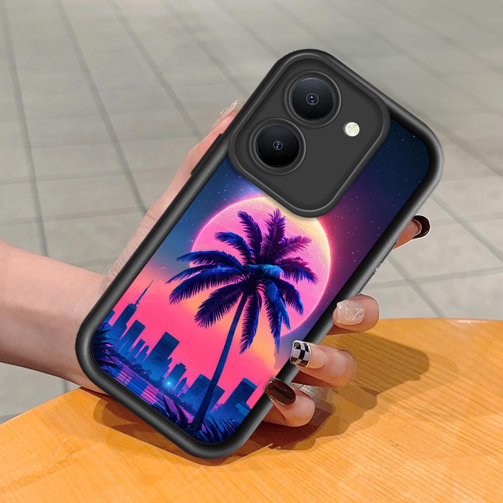 Weiches Silikon-Quadratleiter-Druckmuster-Telefongehäuse Vollständige Abdeckung Kamera Stoßfeste Schutzgummihülle für Vivo