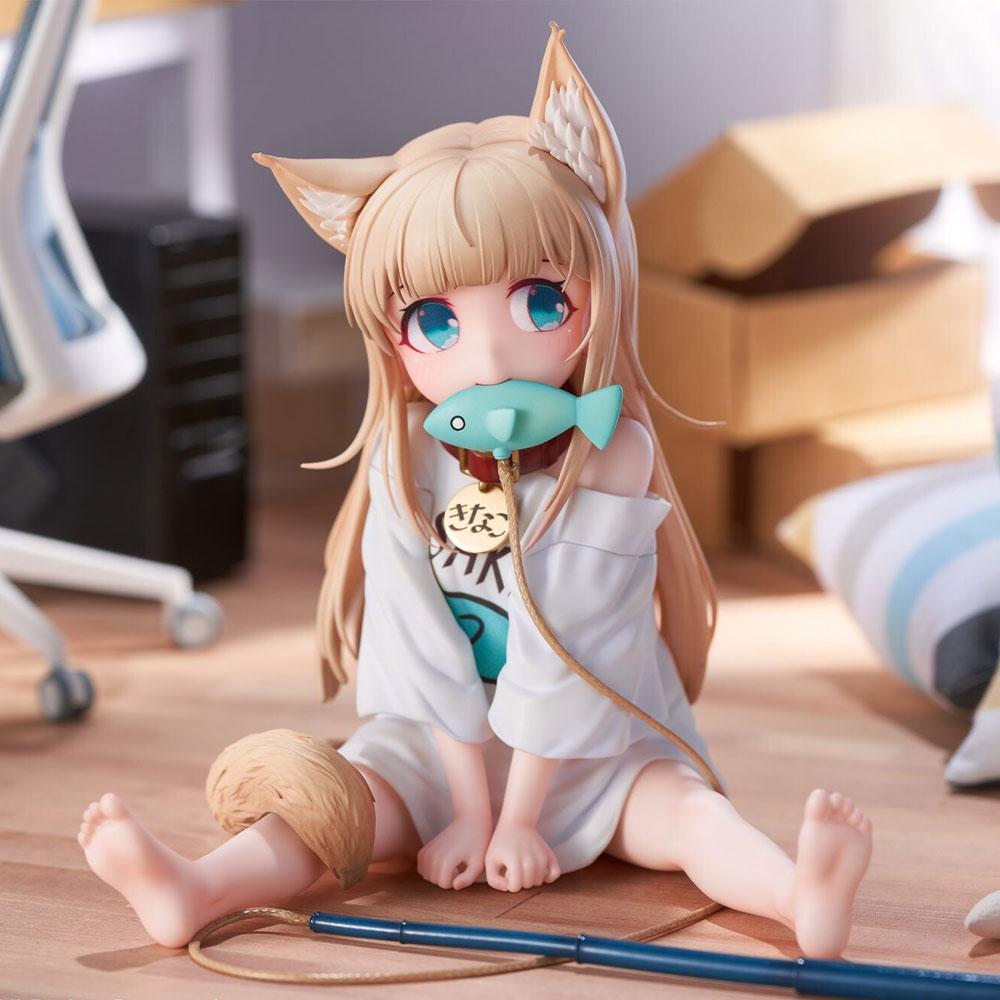 8CM Anime Kinako Figure Cat Girl Cute Noodle Stopper Mini Animation Model Toy Gift Ollection Decoration Ornaments PVC