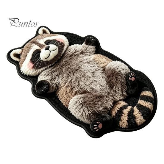 Unique Cat Pattern Floor Mat Cozy Shaped Rug, Plush Cartoon Area Mat, Soft Warm Atmosphere Interior Decor Crystal Velvet Decorative Rug for