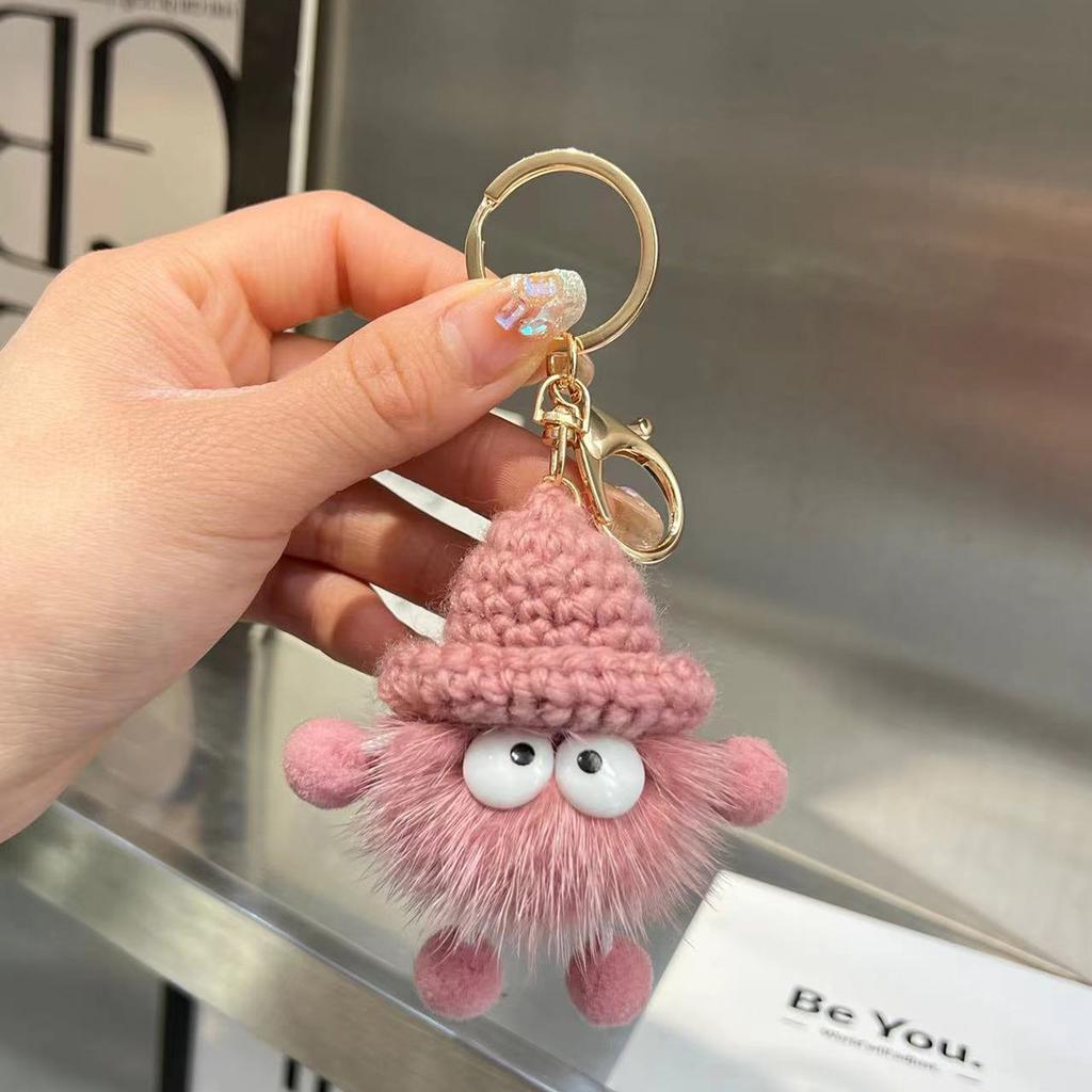 Bag Charm Unisex Bag Pendants Coal Ball Plush Cute Dopamine Fashionable Bag Accessories Multifunctional Keychains Couple Gifts