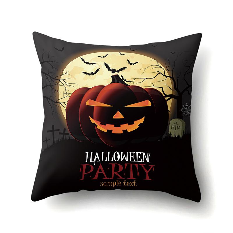 Halloween Pillowcase Car Waist Pillow Pumpkin Sofa Cushion Cover Office Home Living Room Pillowcase