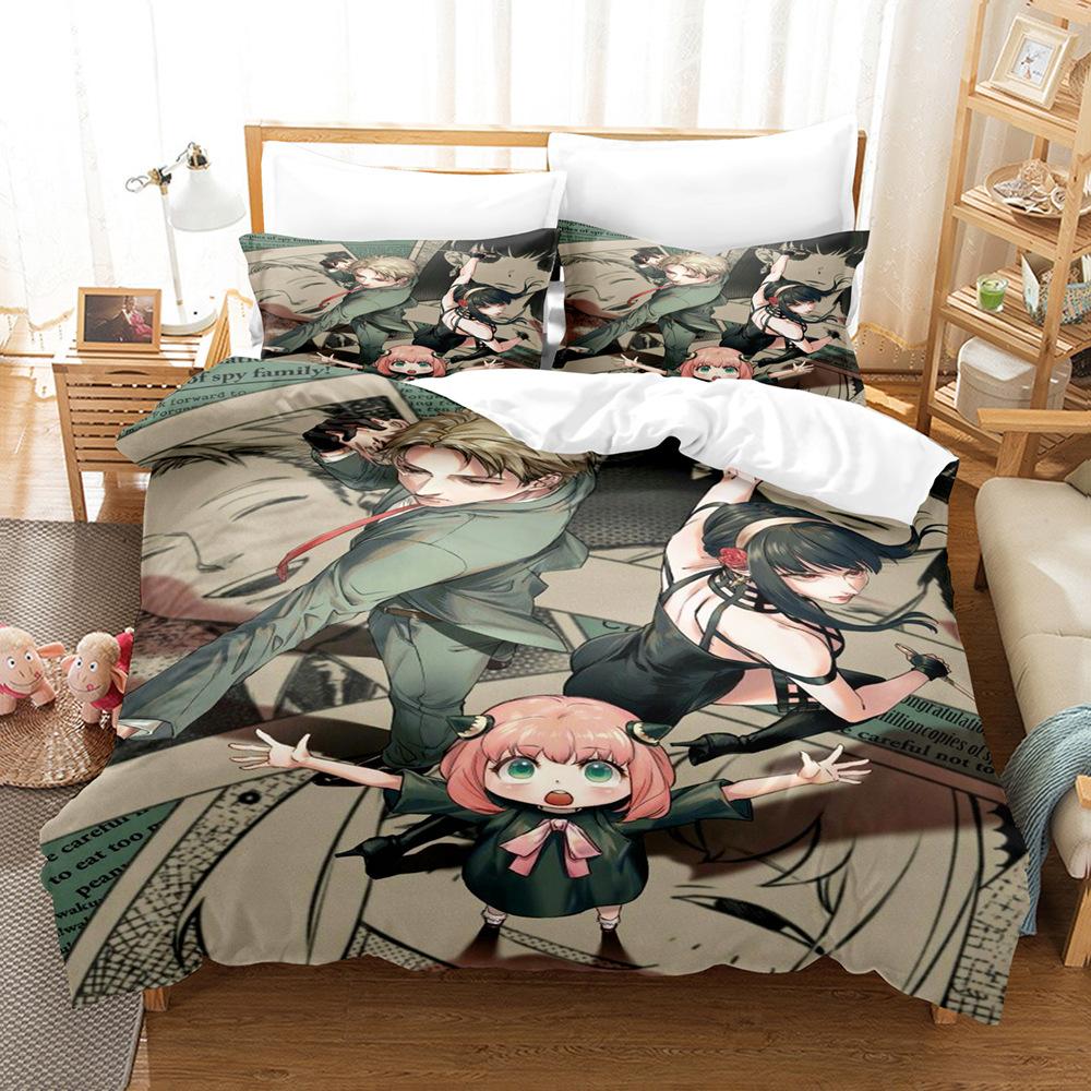 3D Digital Printing Abrasive Bedding Four-Piece Set Three-Piece Spy Play House Quilt Cover Sheets