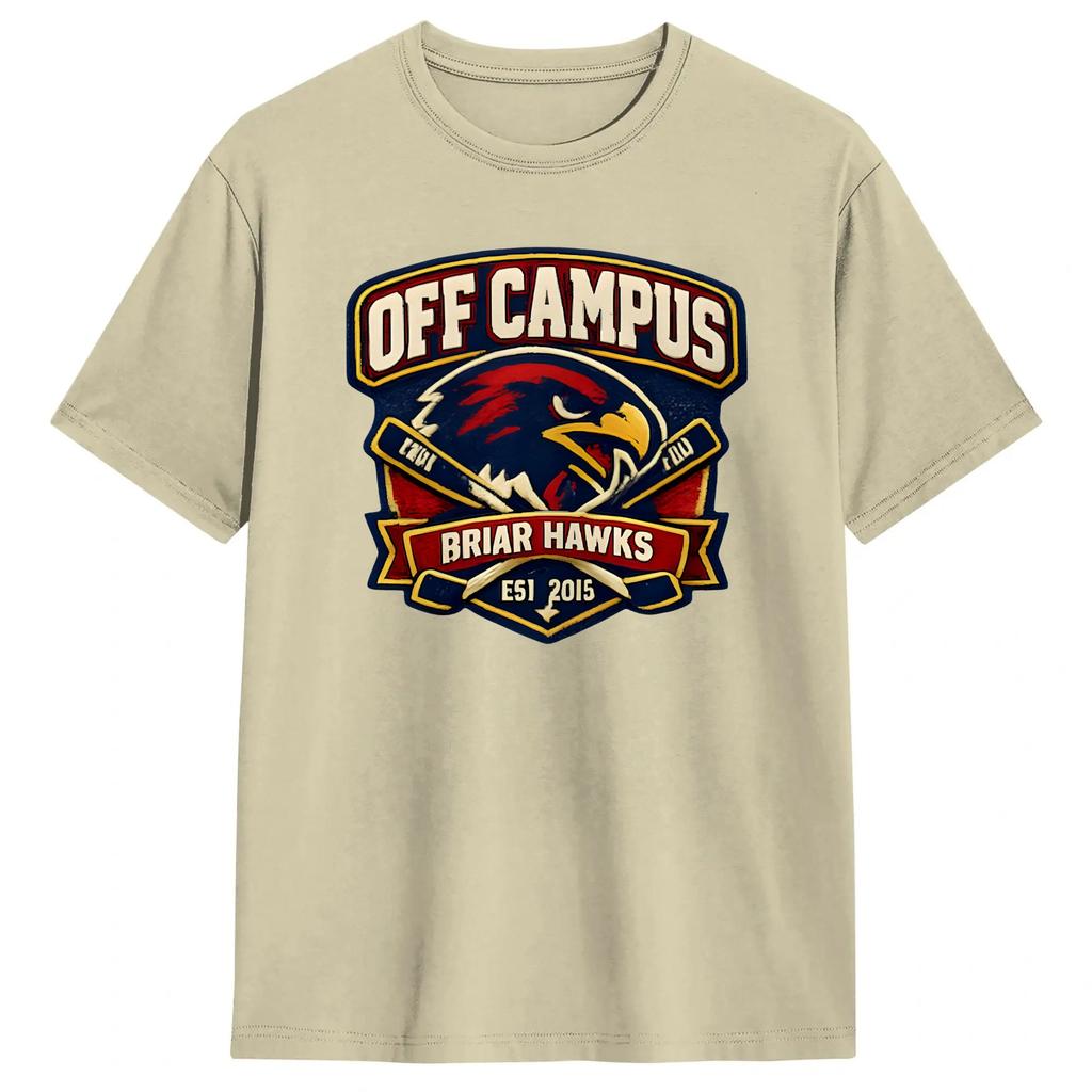 Mens T-Shirt Briar Hockey Est 2018 Off Campus T Shirts Trendy Cool Summer Tee Shirt Vintage Pure Cotton Clothes Plus Size