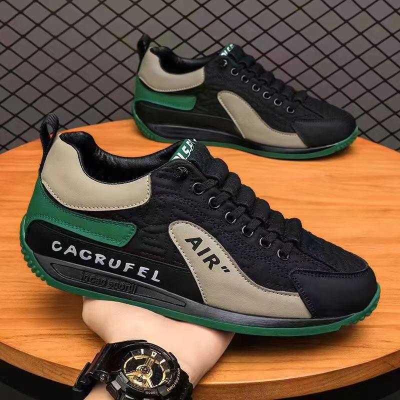 Baskets décontractées pour hommes, chaussures de course rétro, mode cuir, respirantes, hauteur augmentée, plate-forme, chaussures de planche