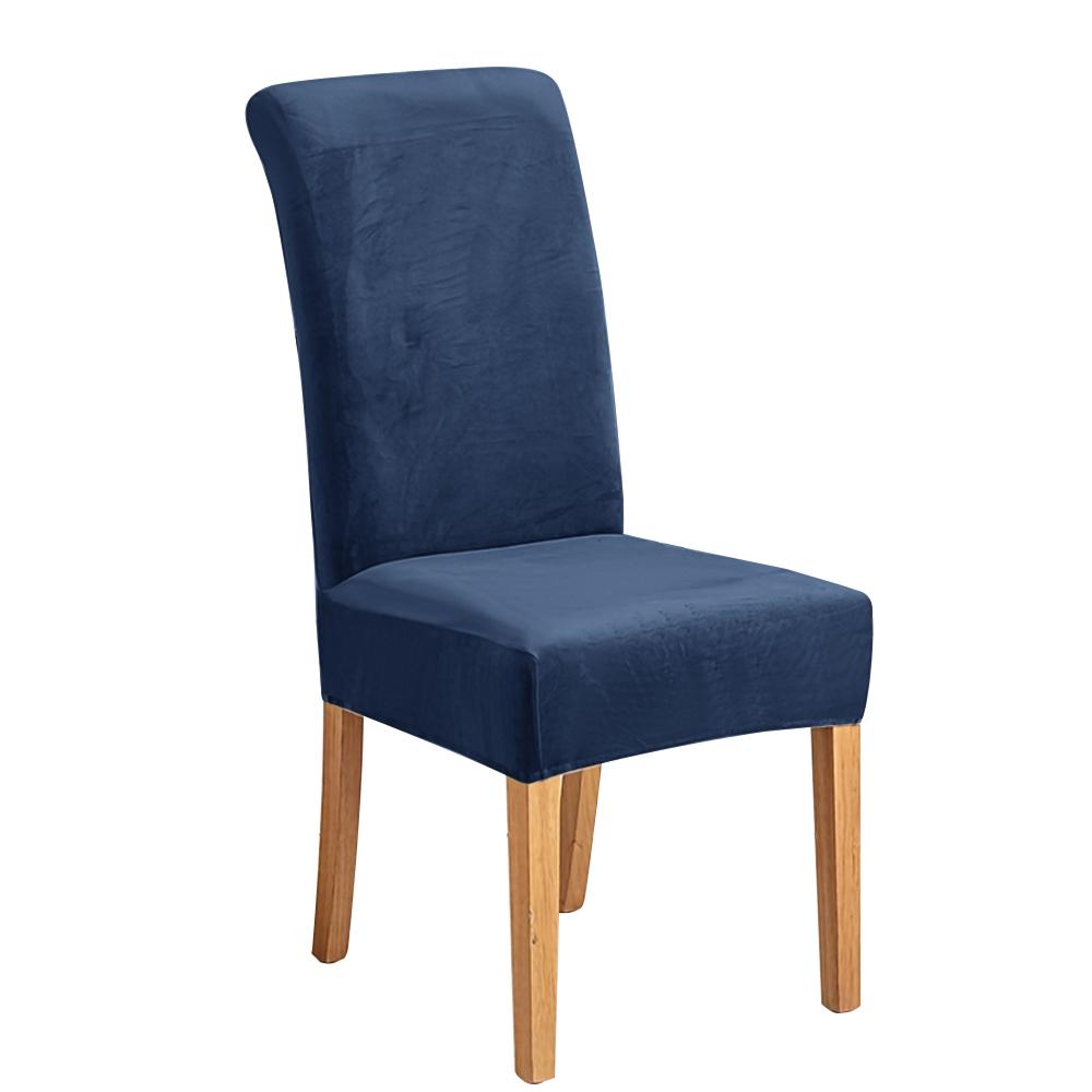 Elastic Velvet Soft Dining Chair Covers Washable Chair Slipcover Protector Thick Solid Color Chair Case Restaurant Kitchen 1PC