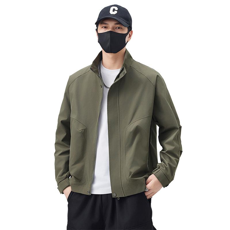 Jacket Youth New Fashion Versatile High Quality Ruffian Handsome Simple Spring And Autumn Stand-Up Collar Jacket Top Trendy Men