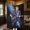 1pc Johnny Hallyday guitar performance blanket, al season lightweigh Poster blanket home office outdoor nap multifunc Poster blanketional blanket