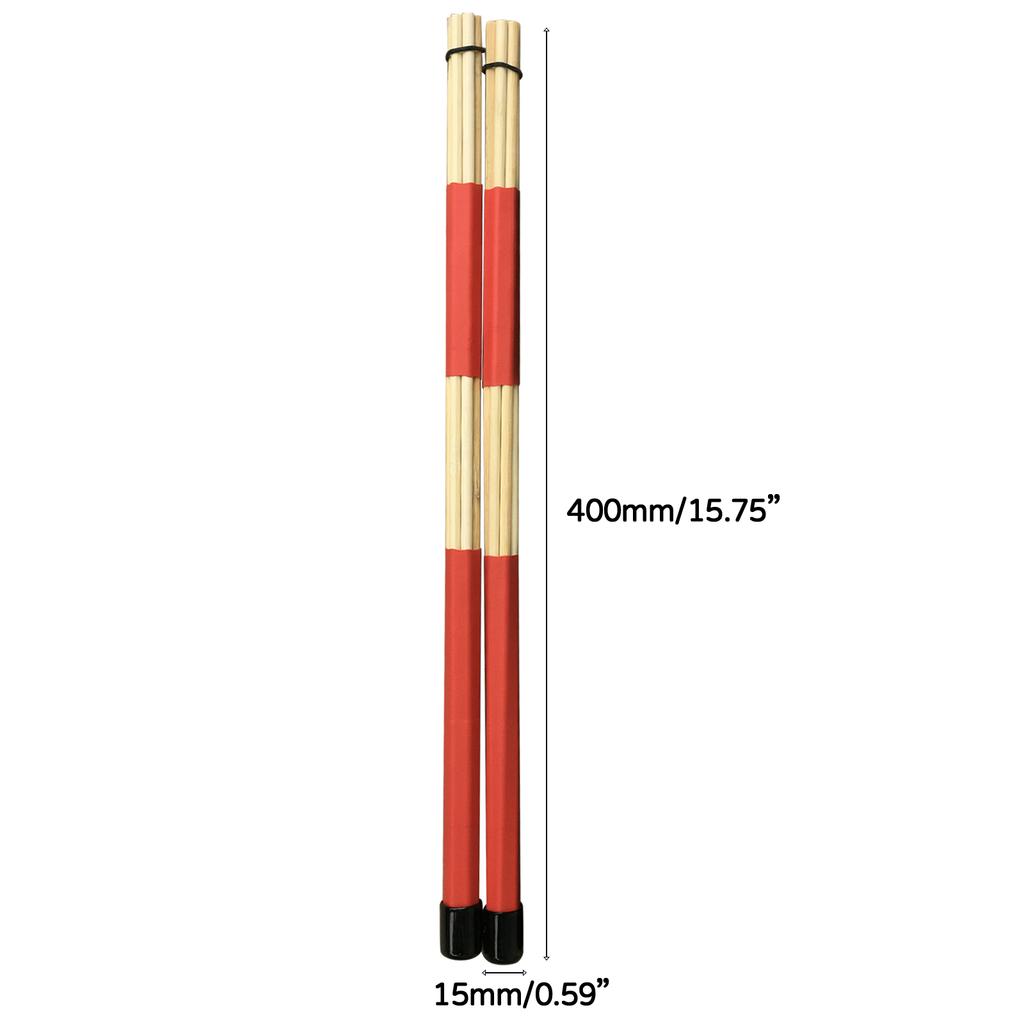 1 Pair Bamboo Drumsticks Brushes Rods Drum Brush Multi-Rod Bundle Sticks for Folk Music Percussion Accessories