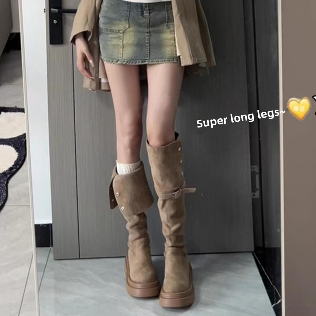 Faionable Thi Heel Long Boots Women's 2026 New Autumn Winter High Tube Boots Knight Boots Sli All-Match Slimming