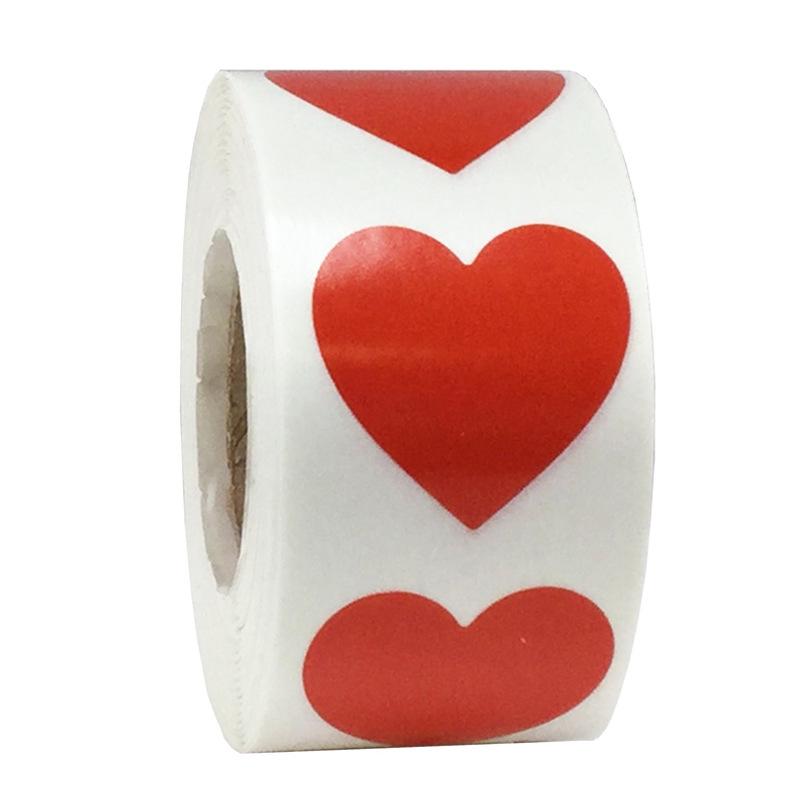 Rotolo di Adesivi a Cuore per San Valentino - Adesivi Rotondi Adesivi Sigillanti a Forma di Cuore per Regali di Matrimonio. Vendita Calda!