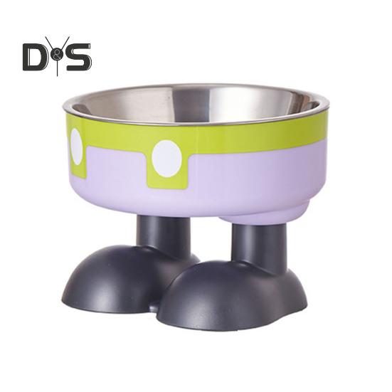 Elevated Cat Bowls Stainless Steel Pet Dish with Non-Slip Base Removable Pet Bowls for Food Water Wide Shallow Cat Dish