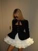 2026 Women's Lace Patchwork Tie-Waist Layered Short Dress