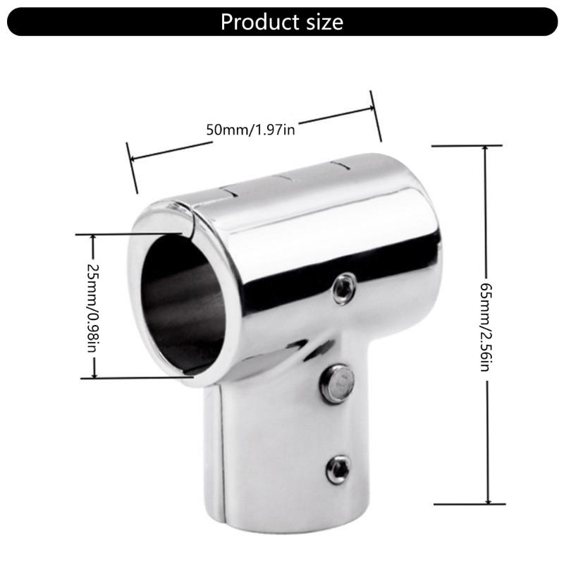 Marine Handrail T Fitting Steel 90 Degree Connector Steel Handrail Tees Joint Boating Accessory 90 Degree Tube Connector