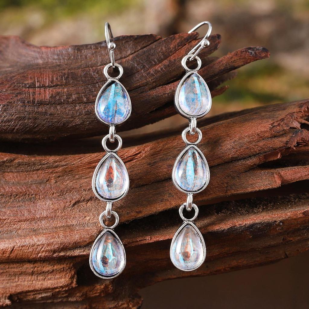Boucles d'oreilles pendantes bohèmes avec pampilles en zircon - Bijoux polyvalents et colorés