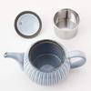 Hasami ware Kirishinogi teapot with stainless steel tea strainer approximately 500ml Shinogi matte made in 14715 set, capacity, ceramic, plain,