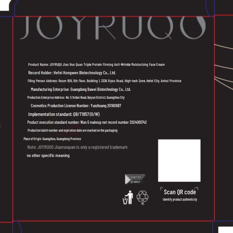 JOYRUQO Triple Protein Firming Anti-Wrinkle Moisturizing Face Cream
