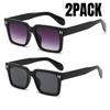 2PACK Classic Rivet Arrow Luxury Brand Designer Square Sunglasses Women for Men Popular Vintage Punk Outdoor Driving Glasses
