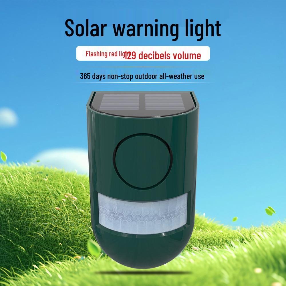 Solar-Powered Infrared Alarm: Motion-Activated Light & Sound Anti-Theft & Animal Repellent