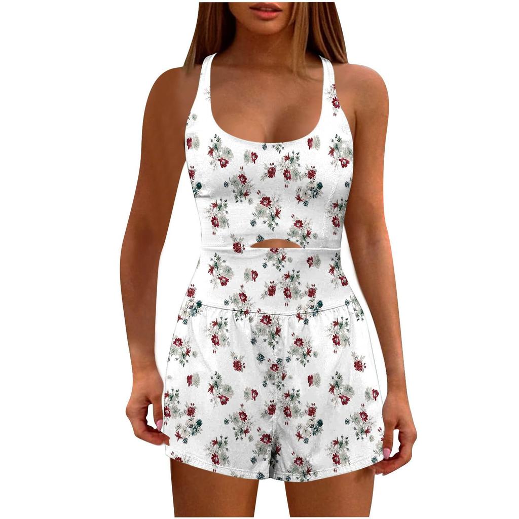 Womens Athletic Rompers Running Onesie Workout Rompers Workout Outfits Exercise Jumpsuits Gym Yoga Clothes